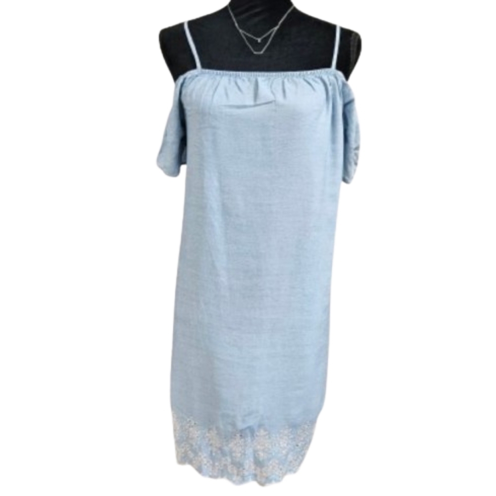 Old Navy NWT XS women's blue off the shoulder dress - Picture 1 of 8